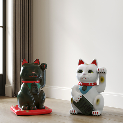现代招财猫su模型