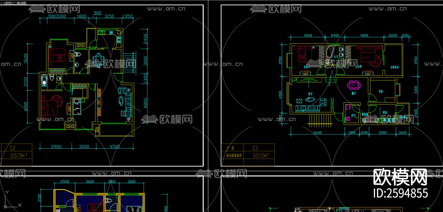 住宅CAD施工图下载（渲染图7）