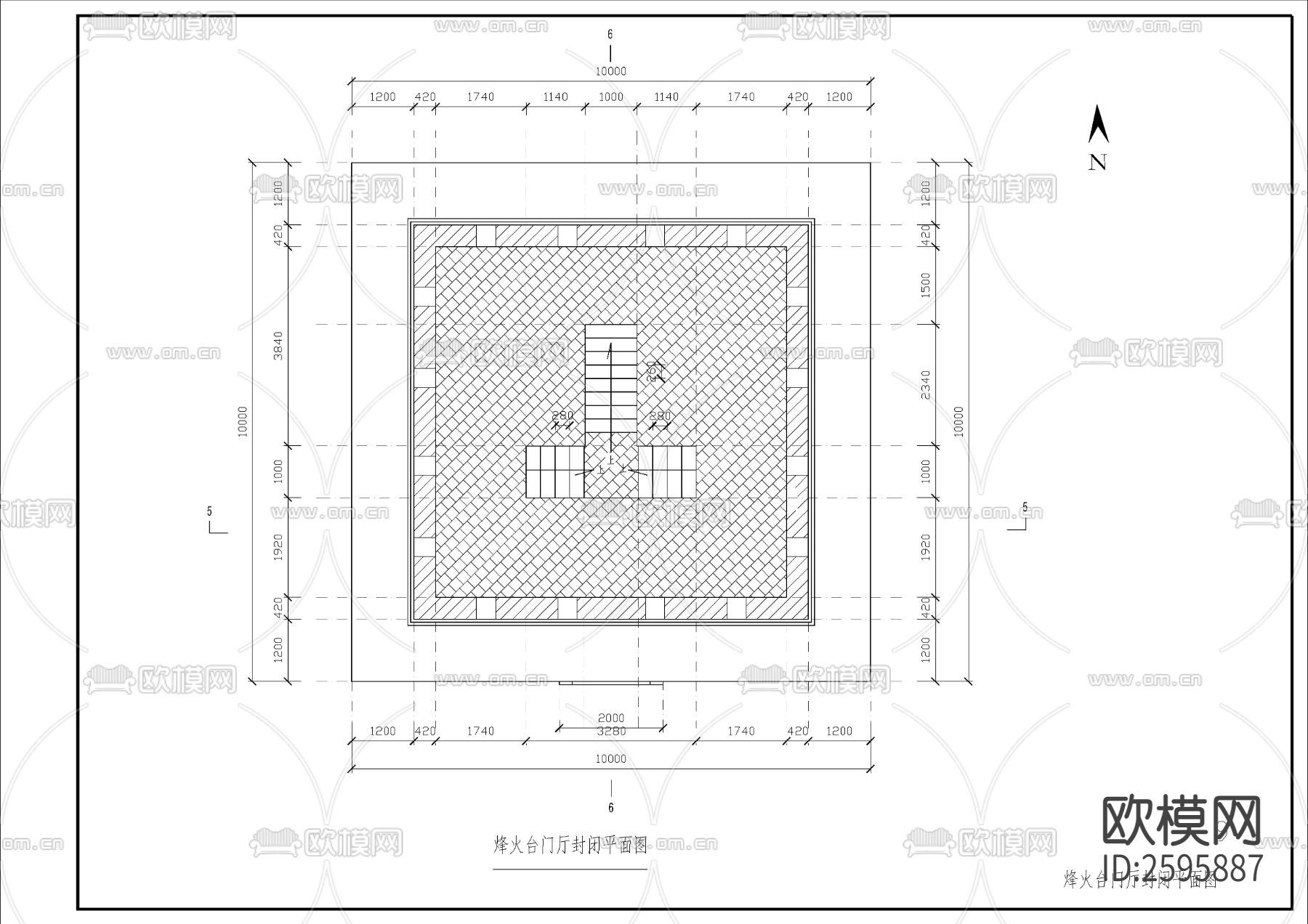 烽火台CAD施工图下载（渲染图7）
