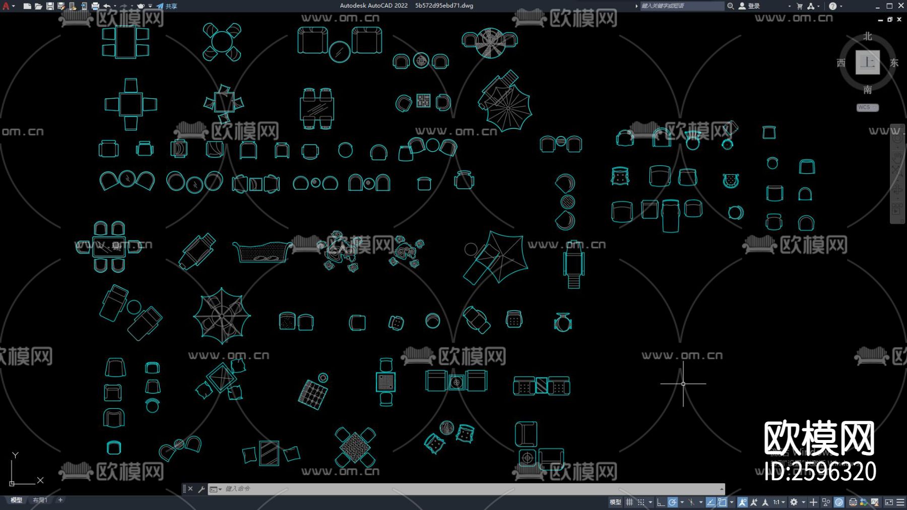 平面休闲椅CAD图库下载