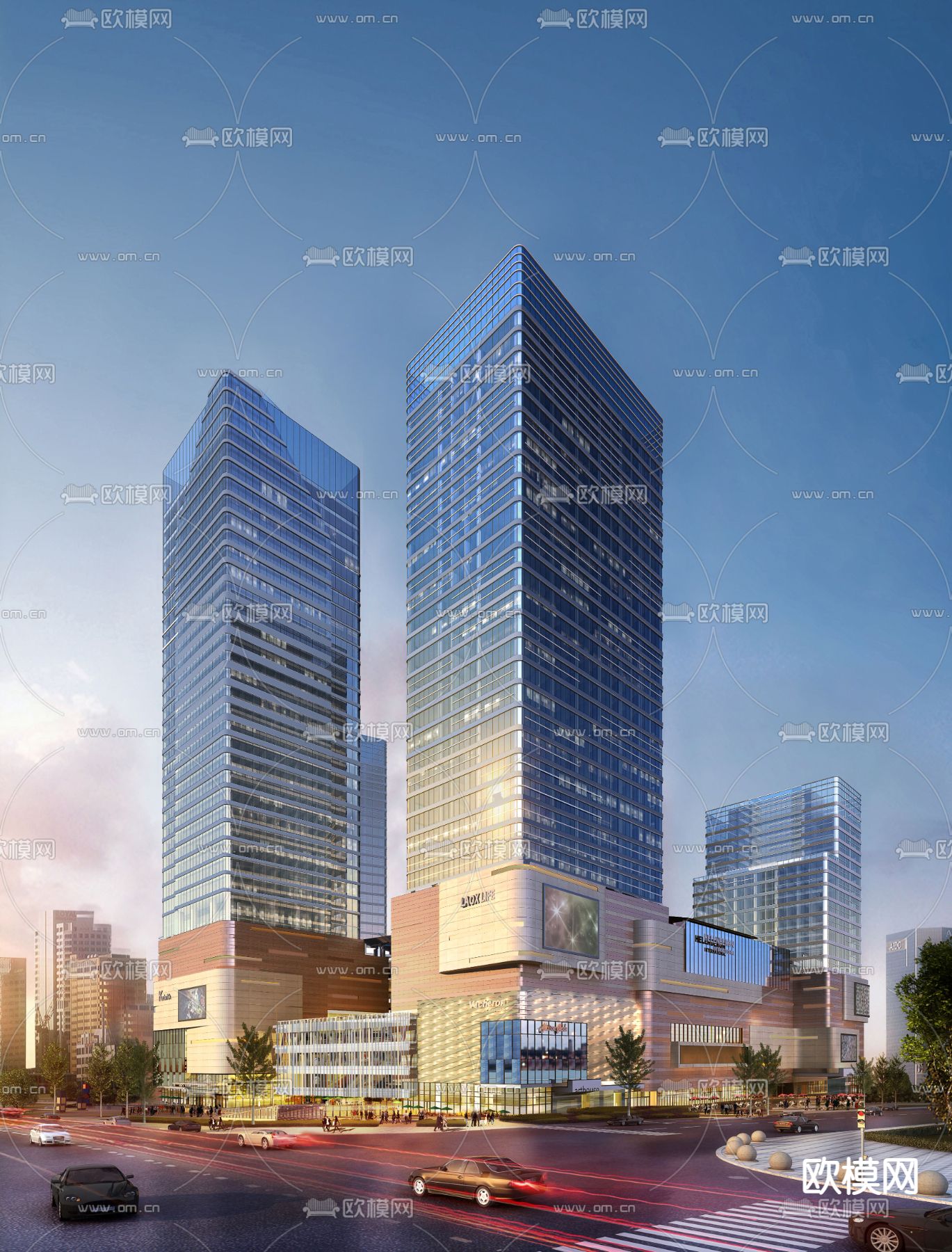 商业综合体 鸟瞰su模型下载（渲染图5）