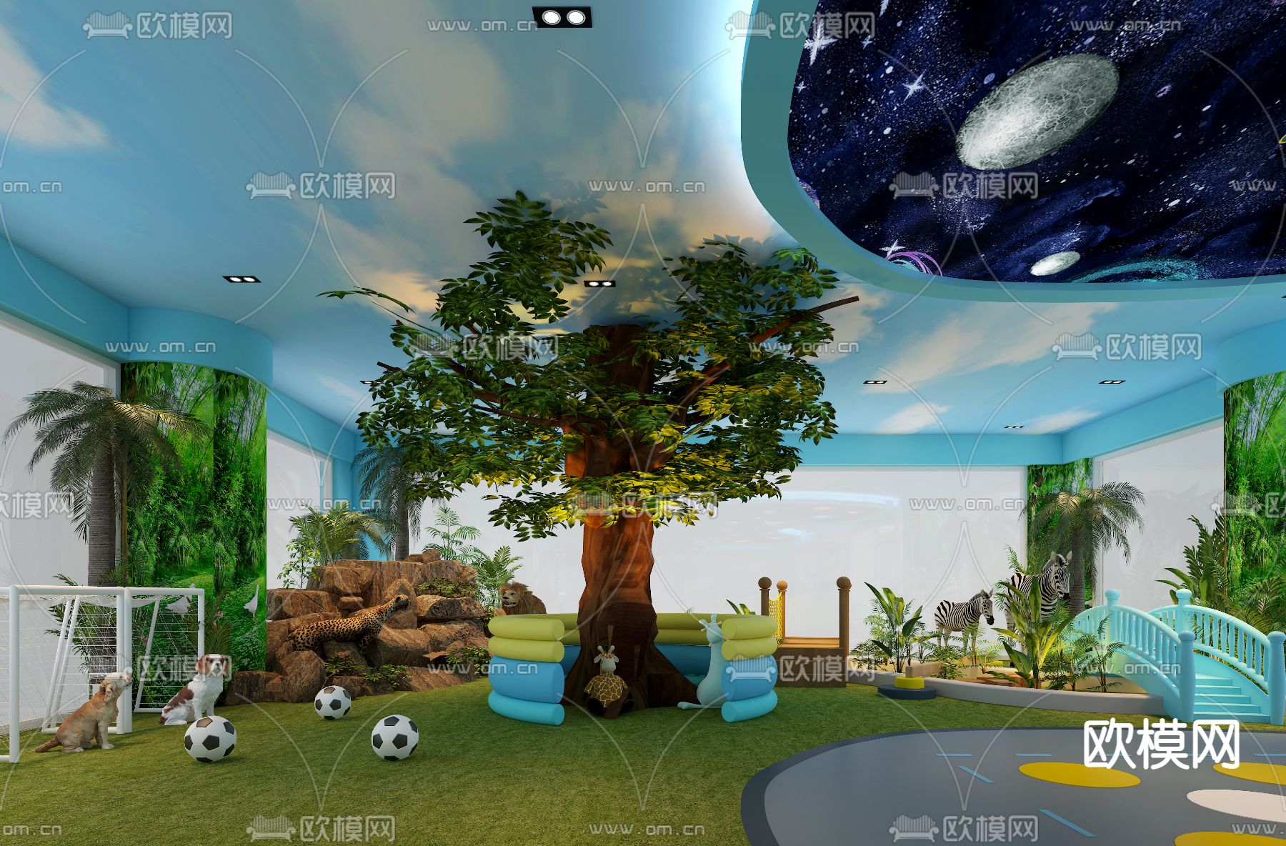 动物世界 娱乐区3d模型下载（渲染图2）