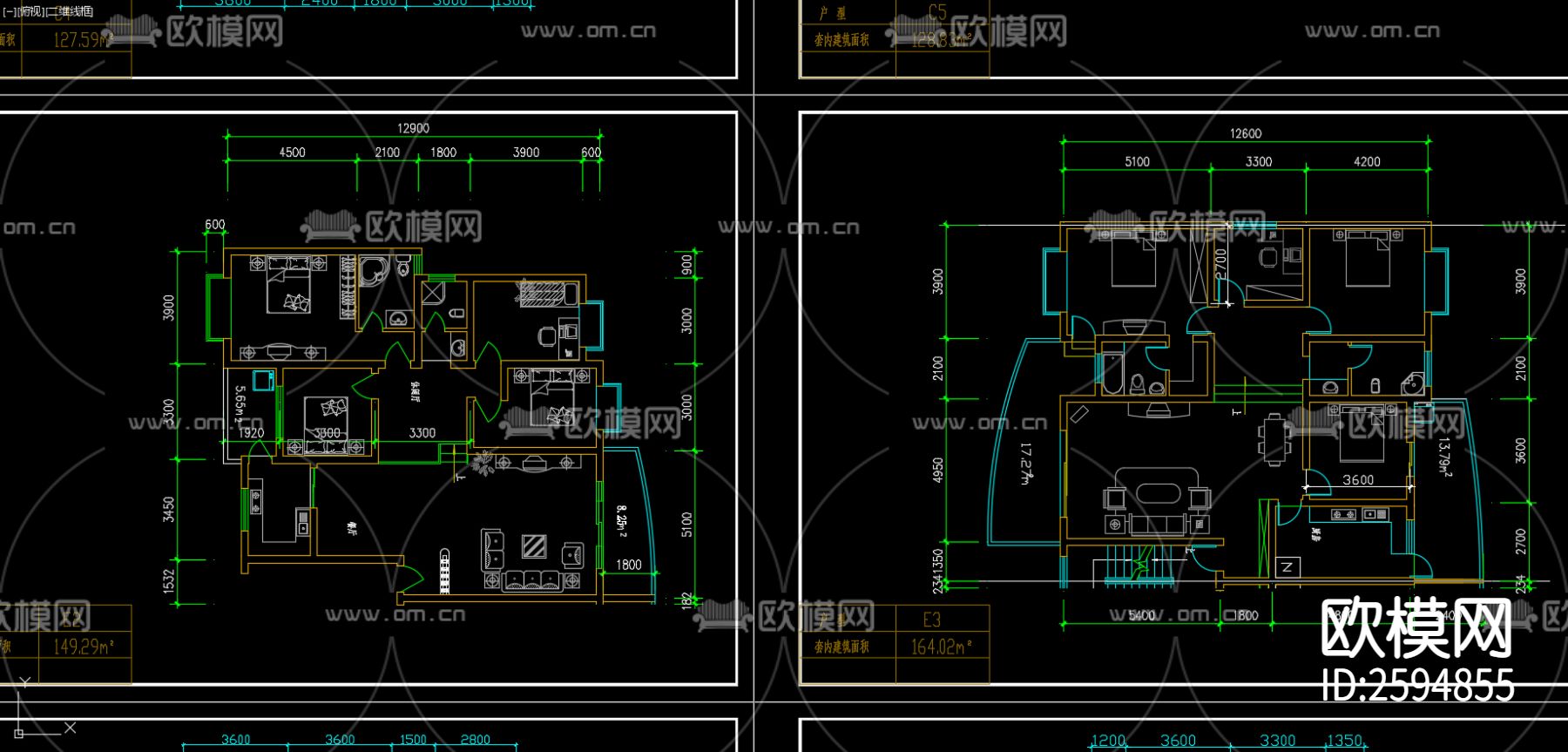 住宅CAD施工图下载（渲染图2）