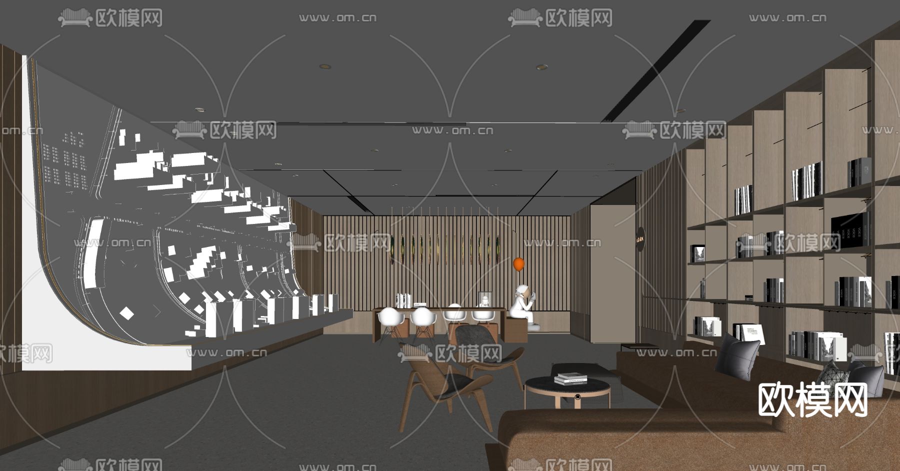 现代售楼处 接待中心su模型下载（渲染图2）