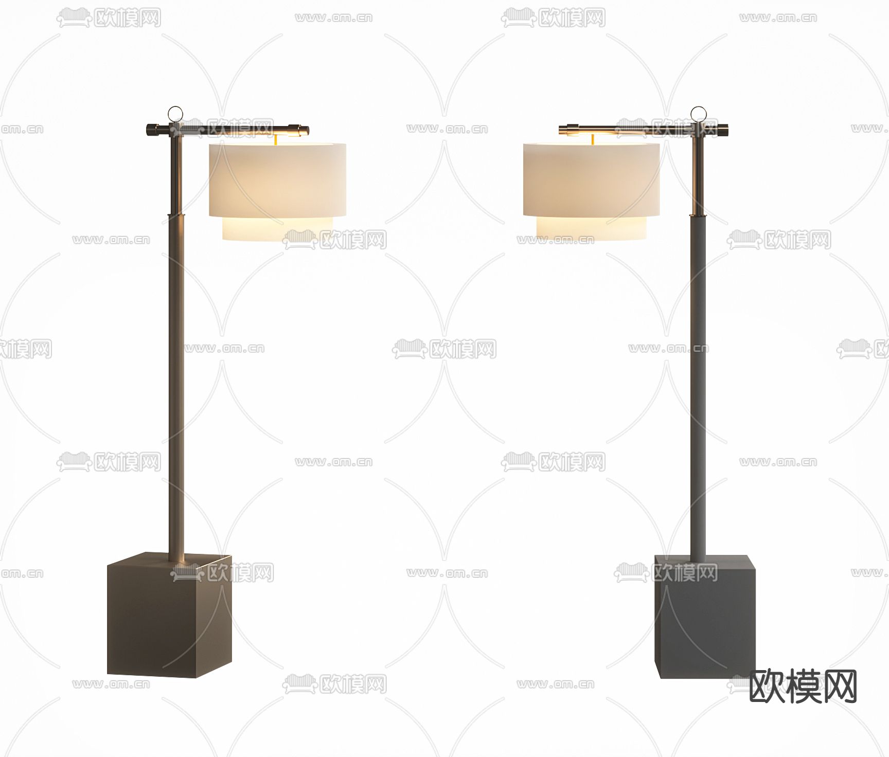 新中式落地灯3d模型下载