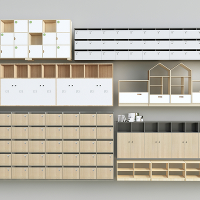  儿童储物柜su模型 