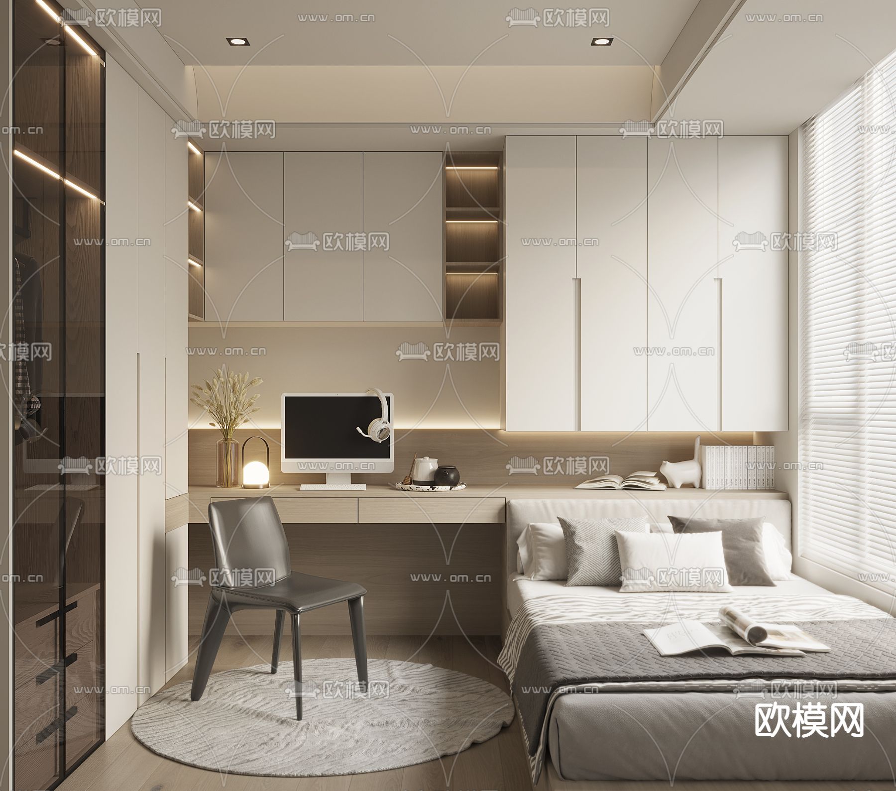 榻榻米卧室3d模型下载