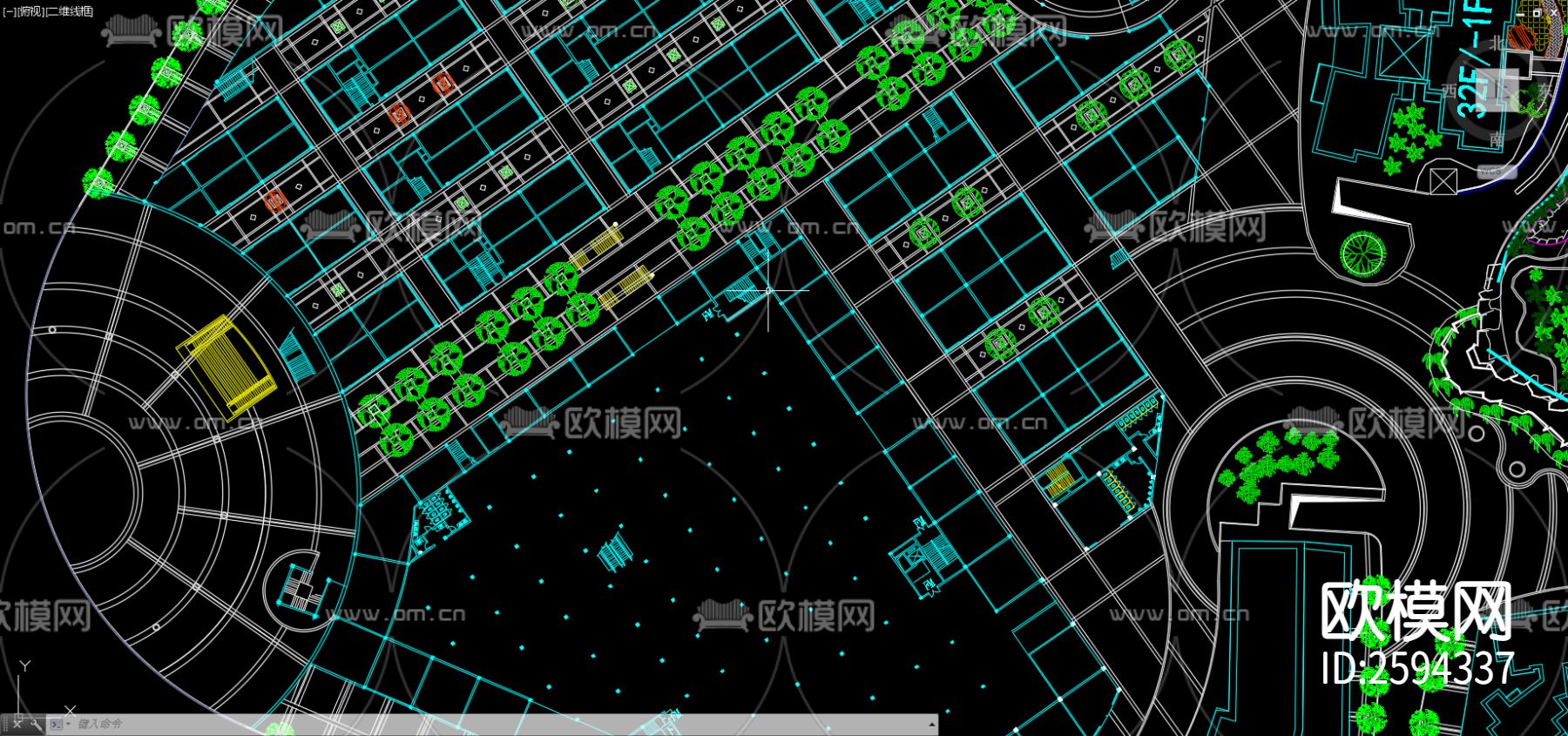 小区规划CAD施工图下载（渲染图3）