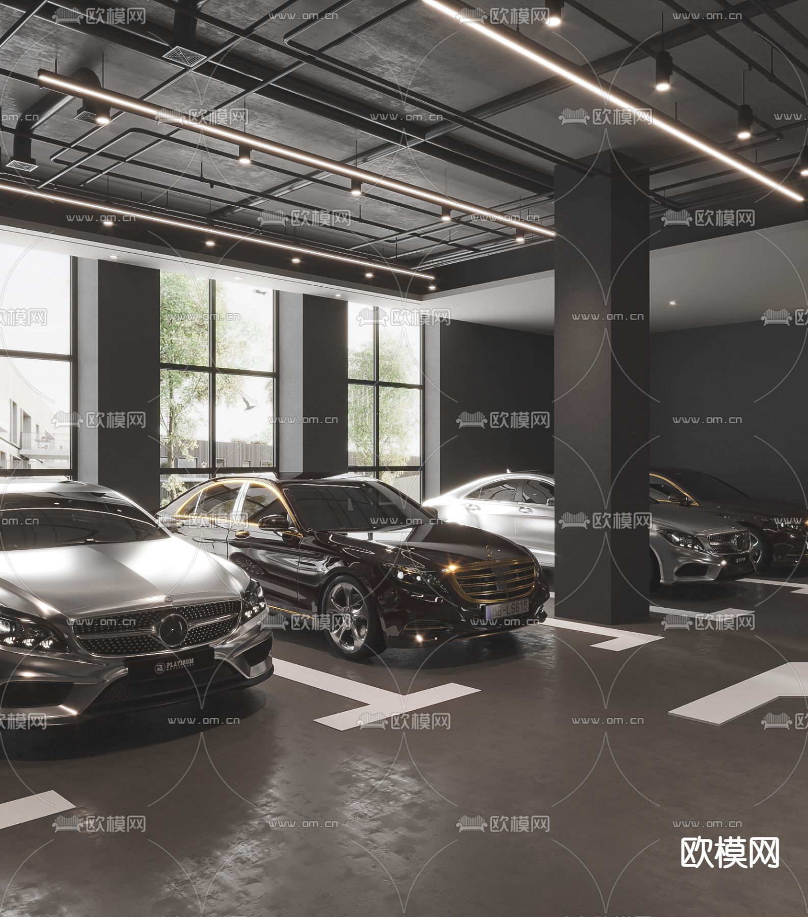 停车场 车库3d模型下载（渲染图2）