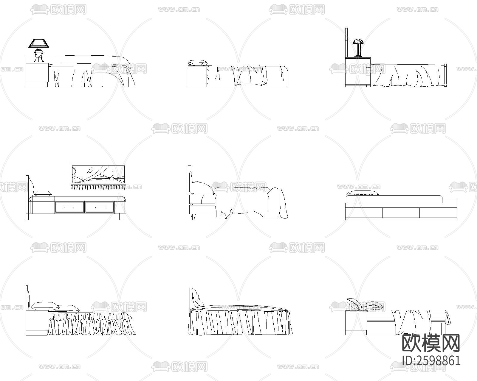 床cad立面图块下载（渲染图1）