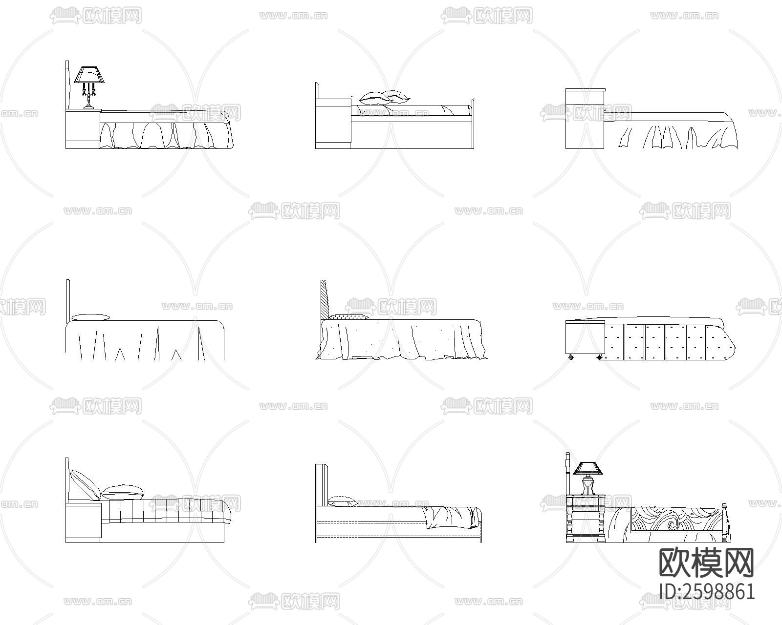 床cad立面图块下载（渲染图3）