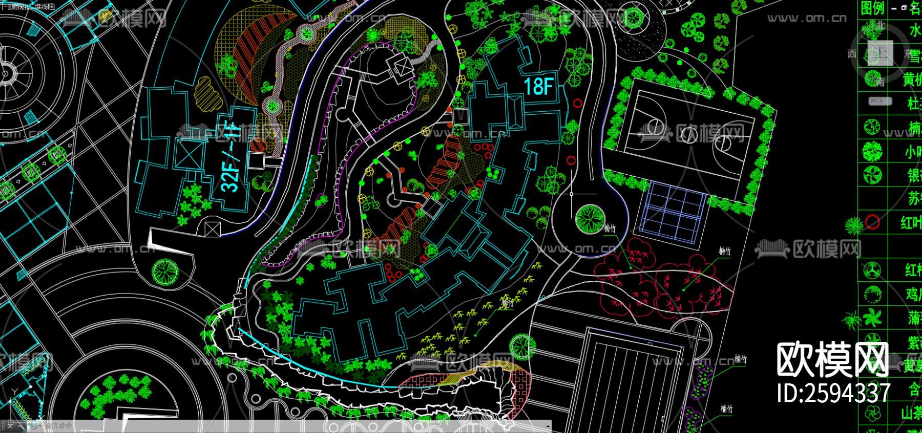 小区规划CAD施工图下载（渲染图5）
