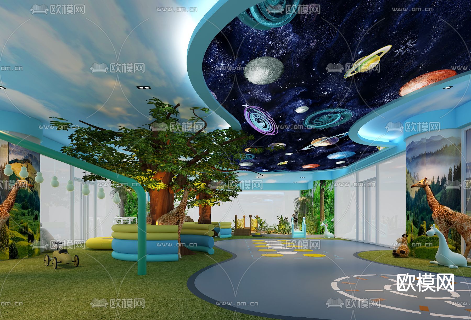 动物世界 娱乐区3d模型下载（渲染图3）