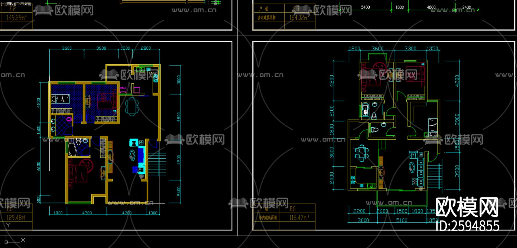 住宅CAD施工图下载（渲染图1）