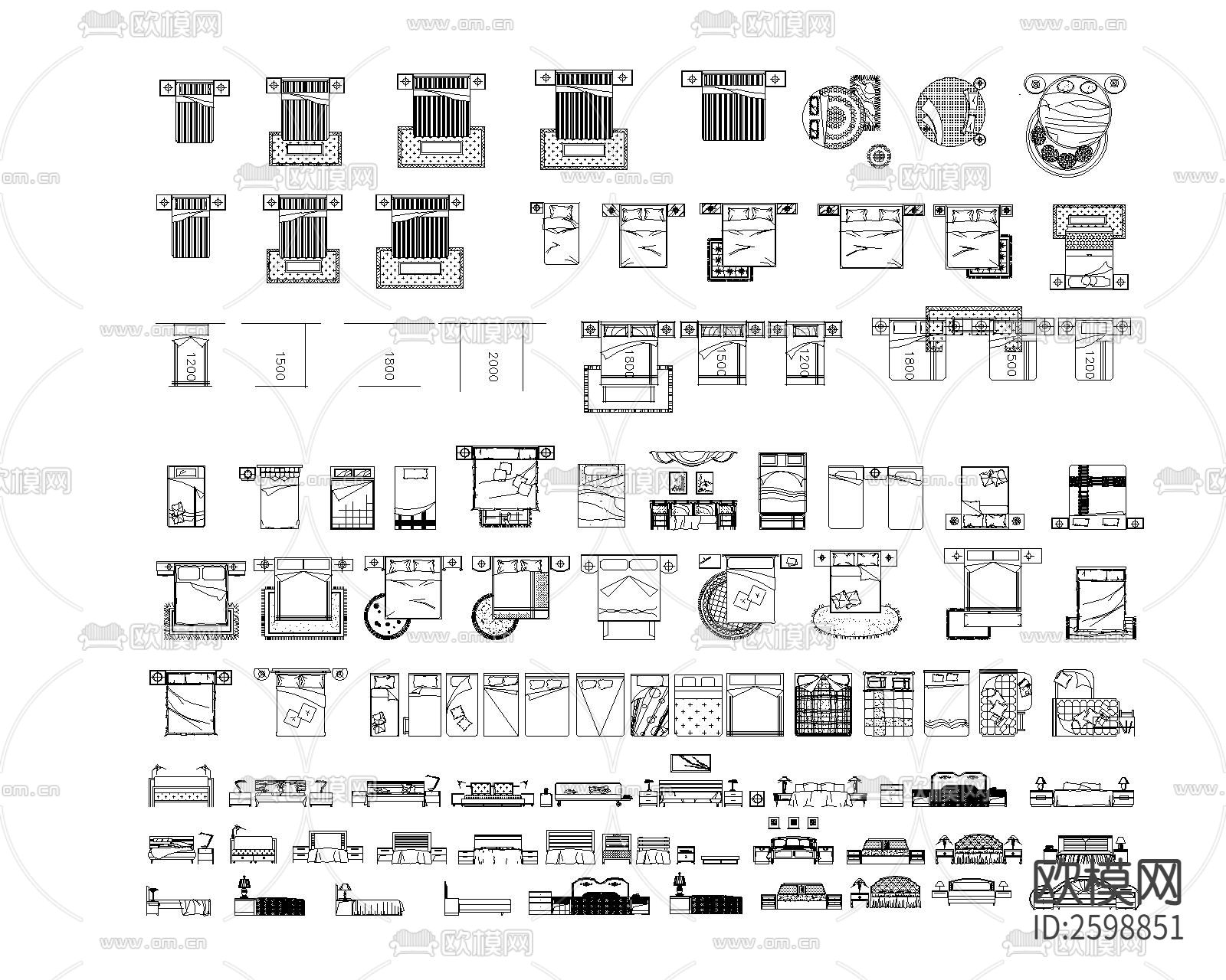 床cad图块下载（渲染图1）