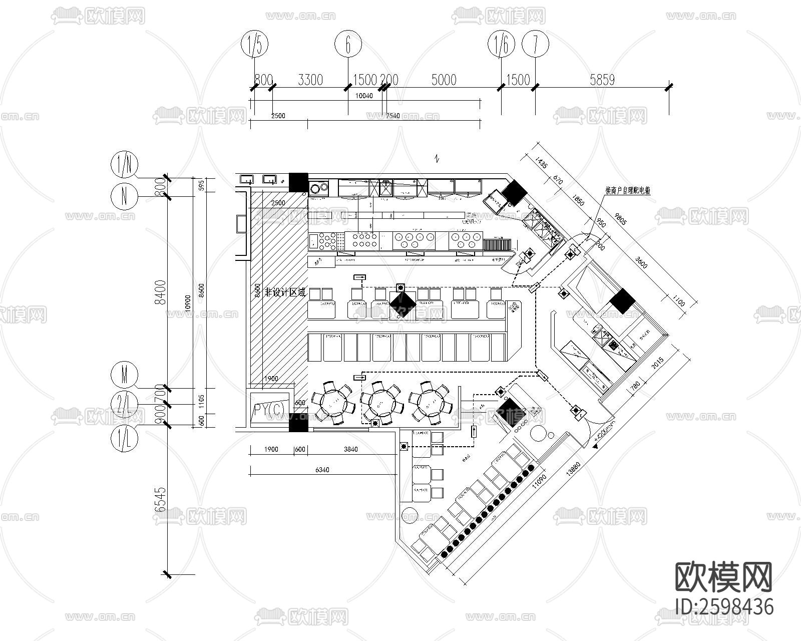 餐饮店专业消防图纸CAD施工图下载（渲染图4）