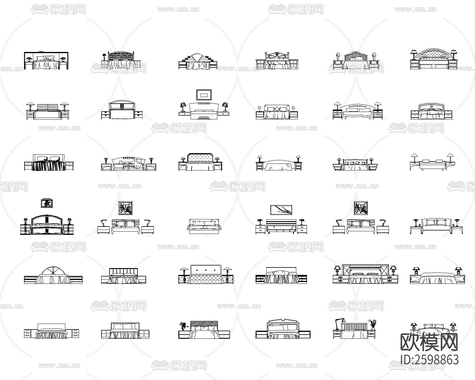 床cad立面图块下载（渲染图2）