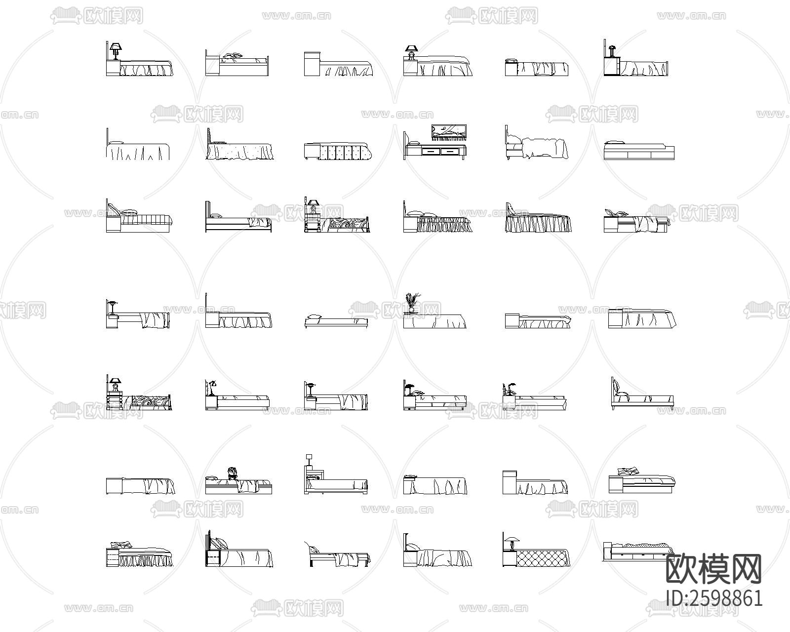床cad立面图块下载（渲染图2）