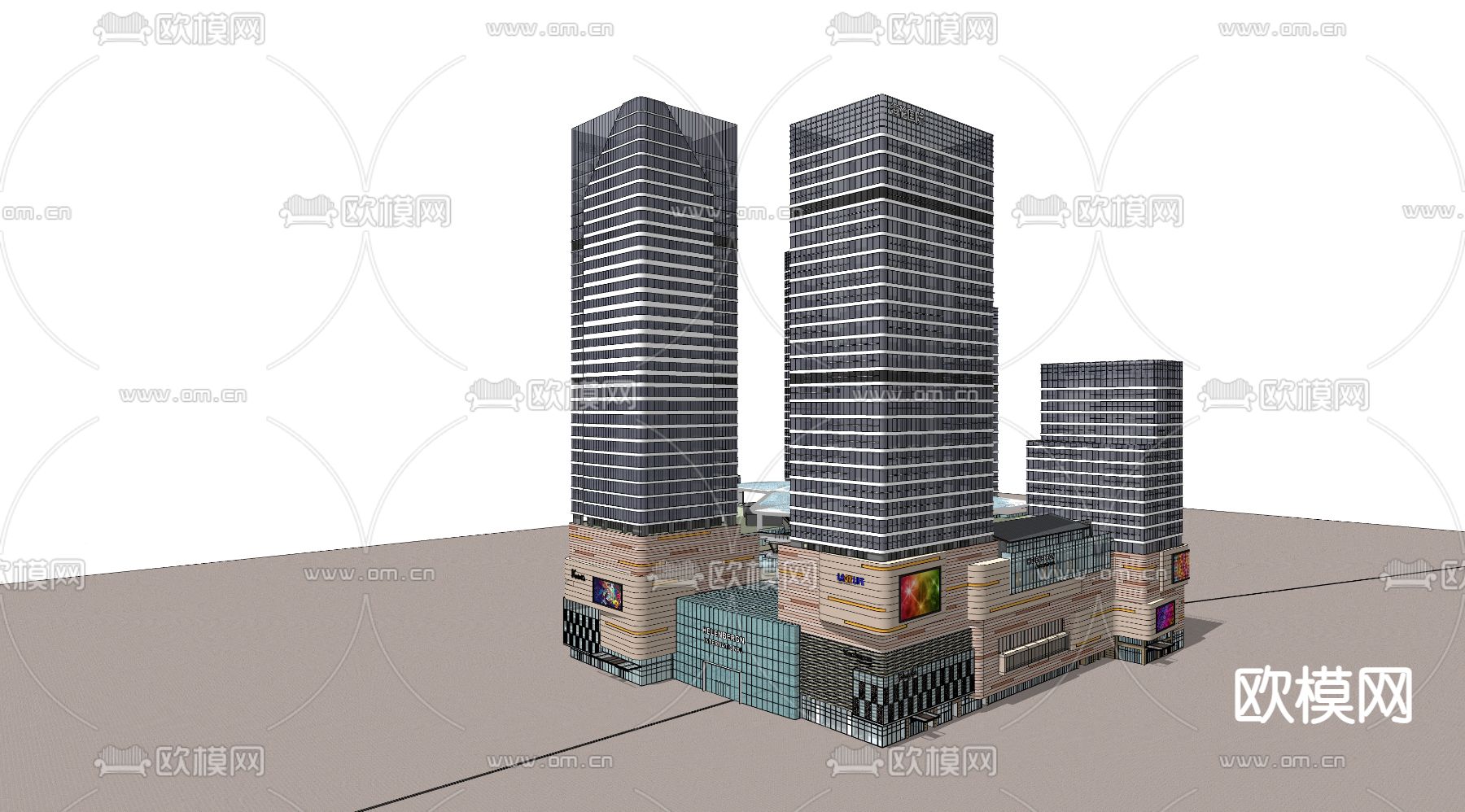 商业综合体 鸟瞰su模型下载（渲染图10）
