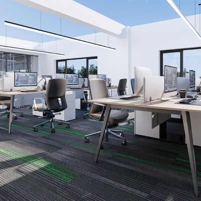  开放办公区 办公室su模型 