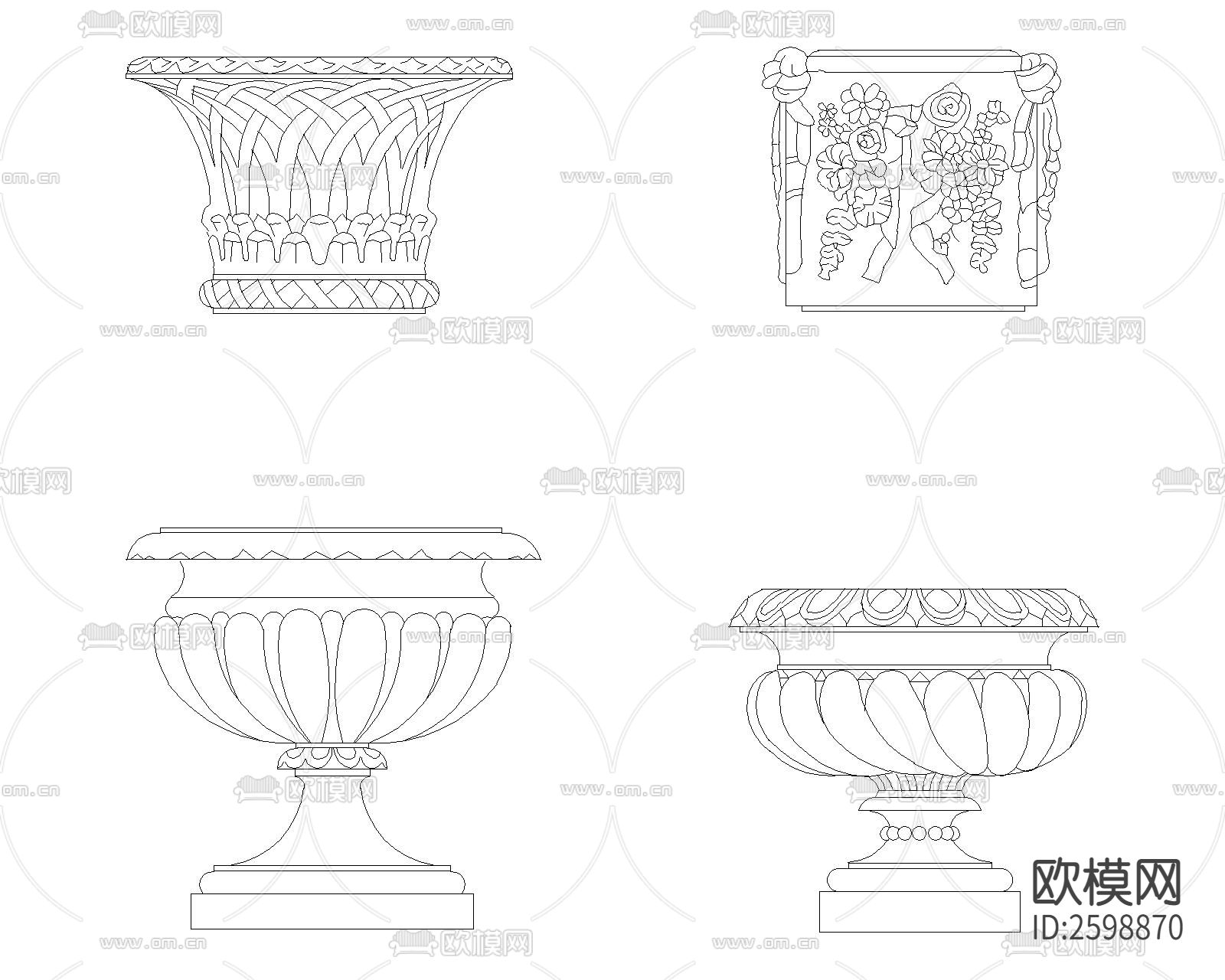 花盆cad图块下载（渲染图2）