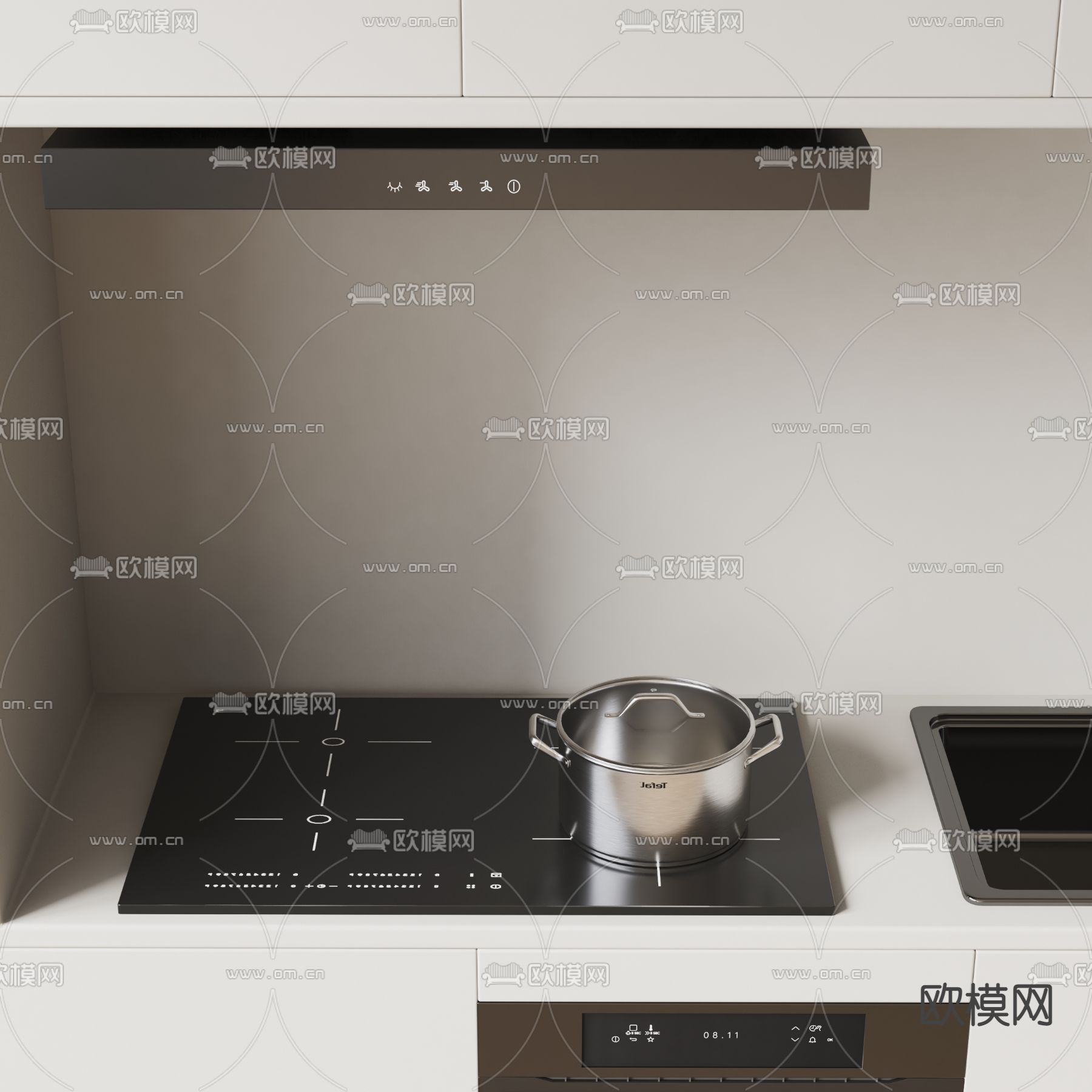 电磁炉 灶台su模型下载（渲染图1）