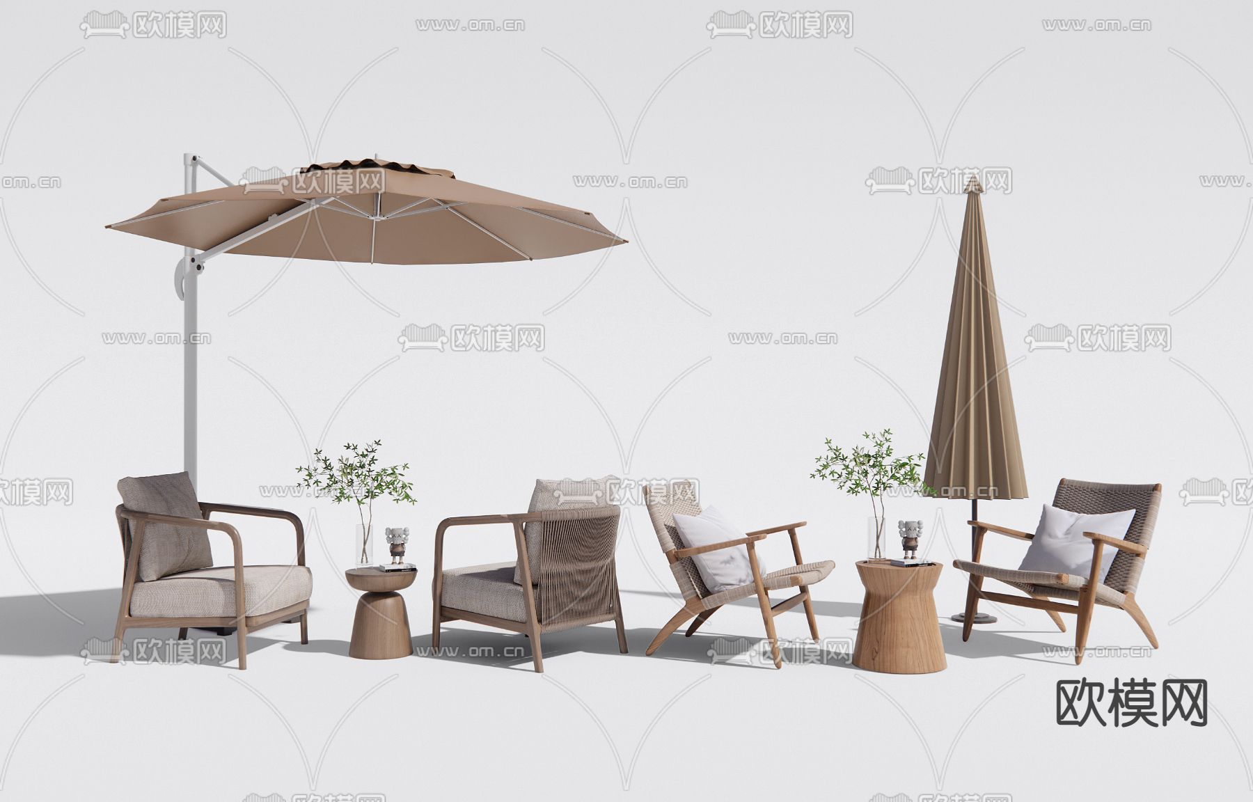 现代户外椅 休闲椅su模型下载（渲染图1）