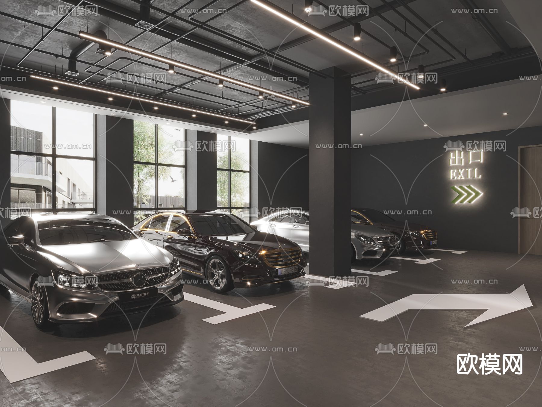 停车场 车库3d模型下载（渲染图1）