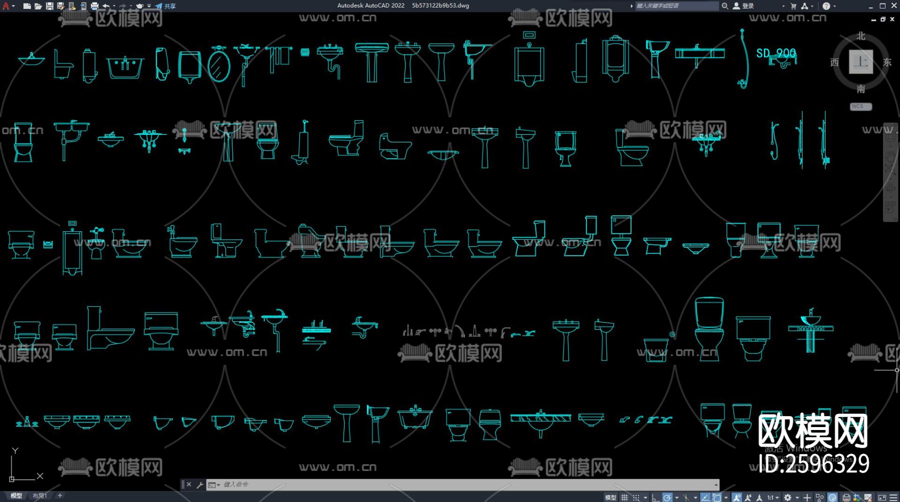 立面洁具CAD图库下载