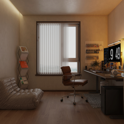  电竞房 游戏房 电玩房su模型 