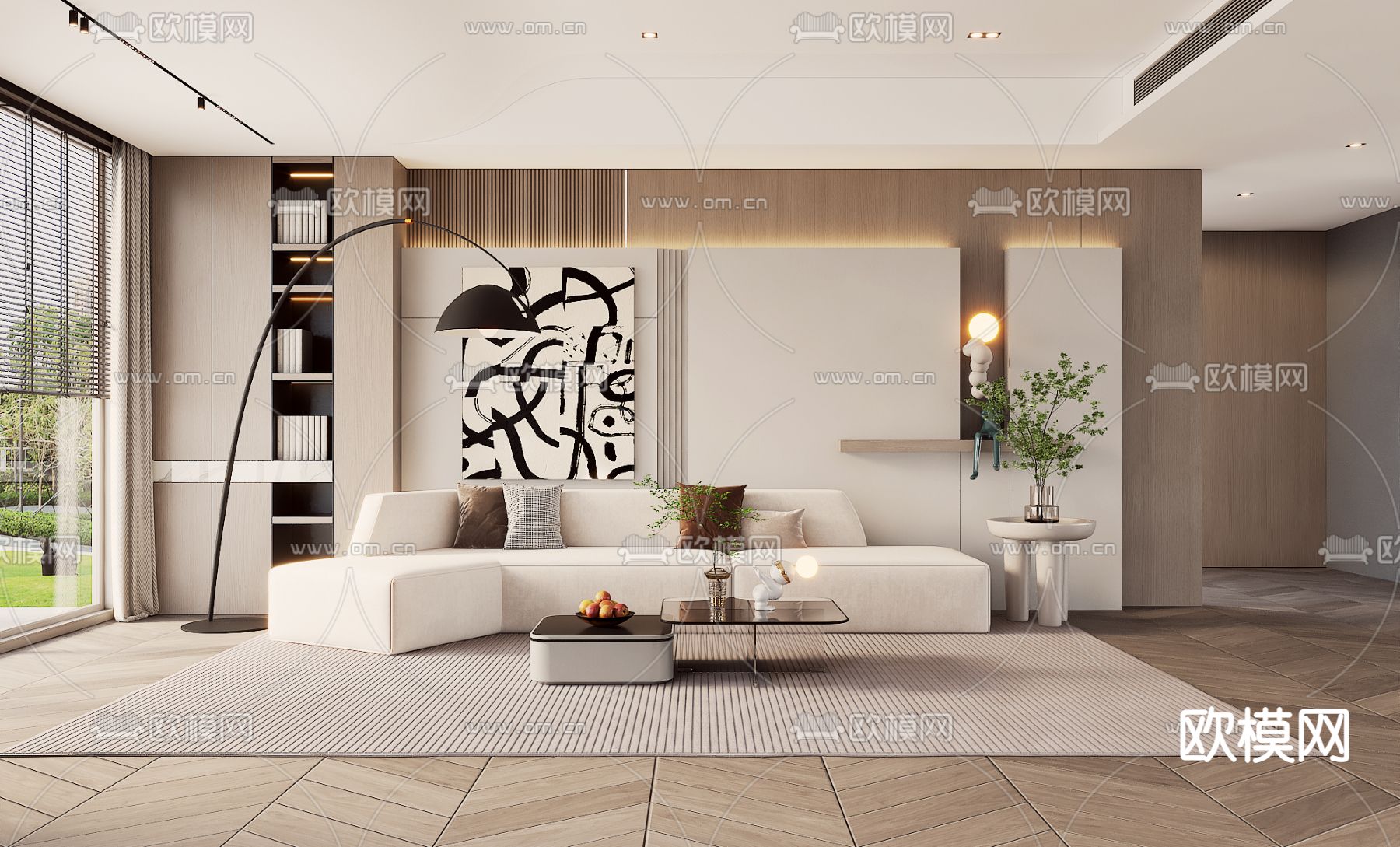 侘寂客厅3d模型下载