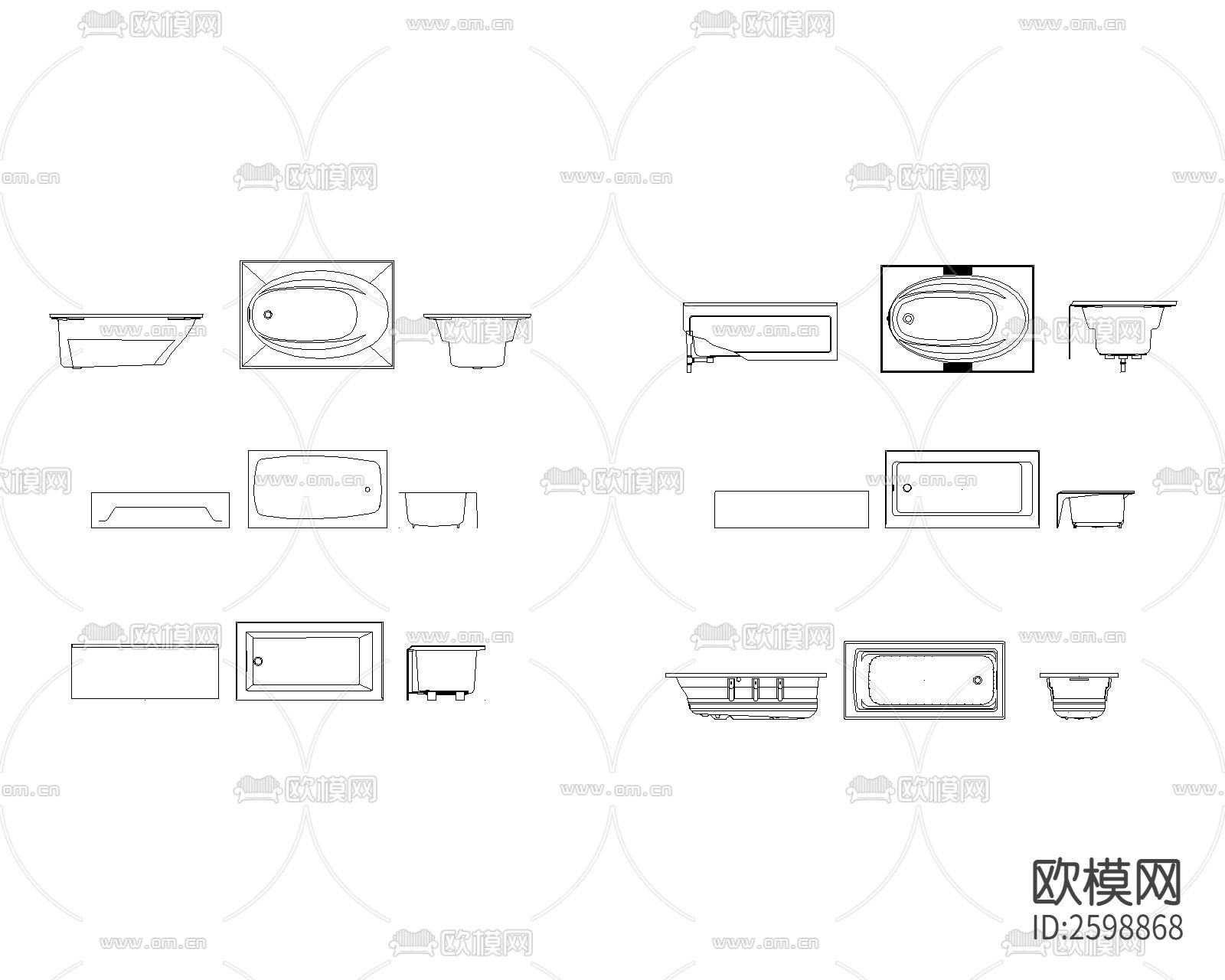 马桶洁具cad图块下载（渲染图3）