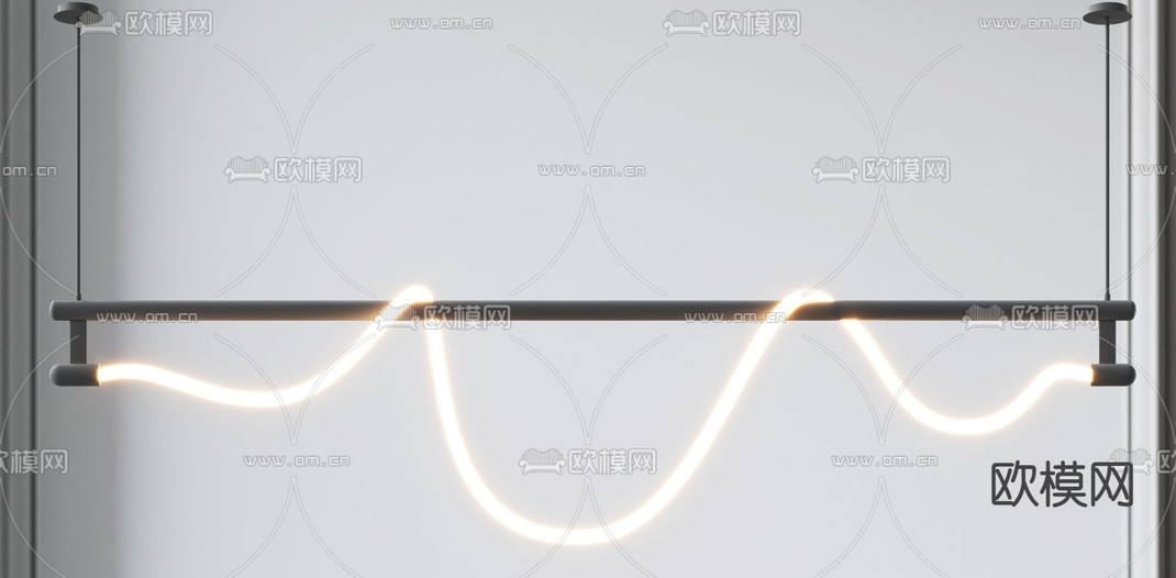 长条吊灯 办公吊灯3d模型下载_ID14044867_3dmax免费模型-欧模网