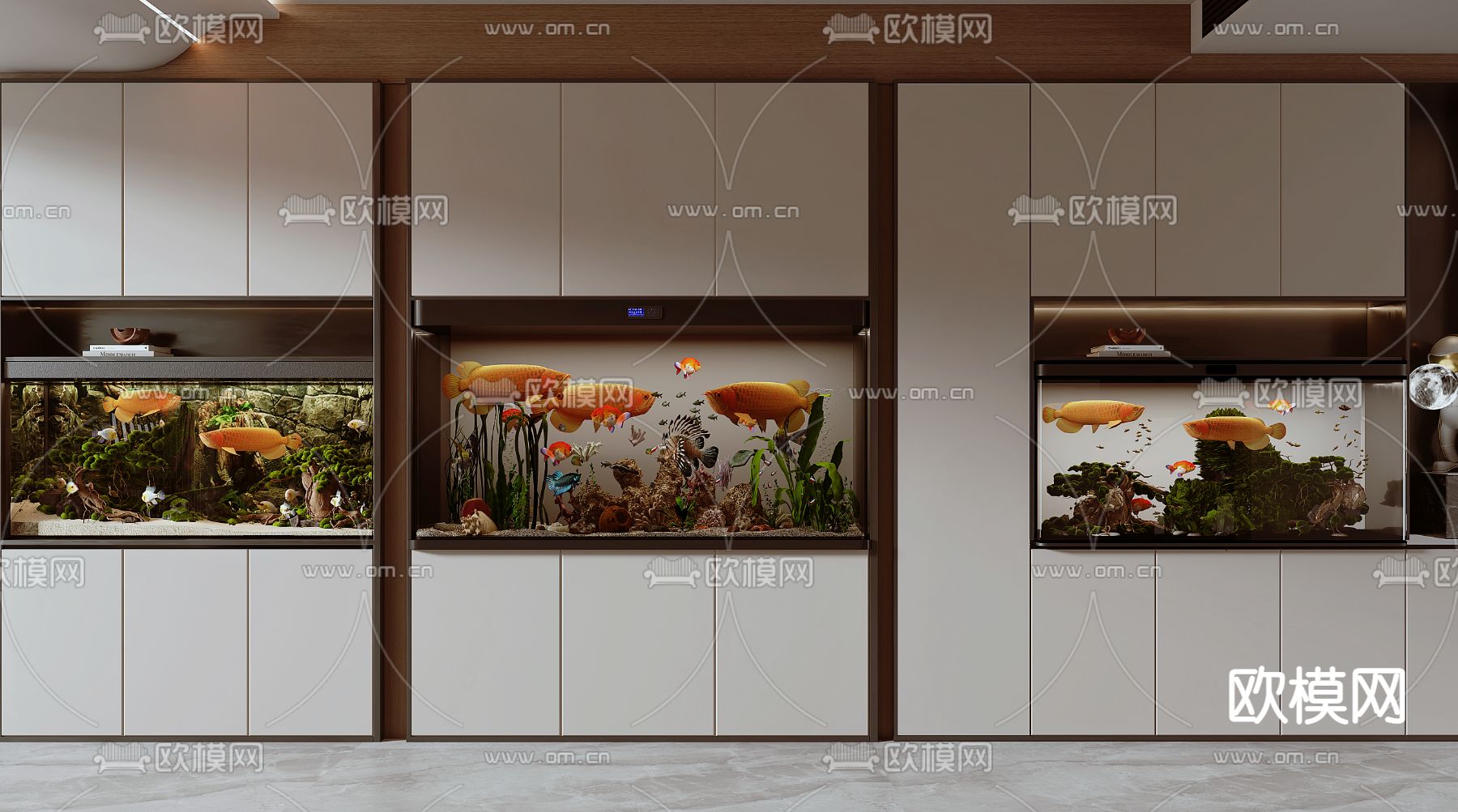 鱼缸 水族箱3d模型下载