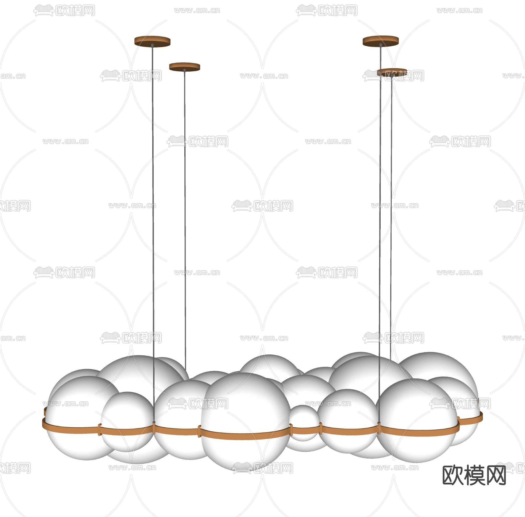 现代球形装饰吊灯su模型
