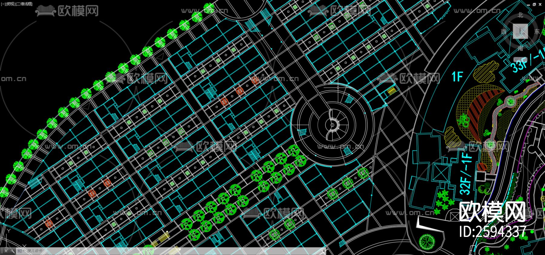 小区规划CAD施工图下载（渲染图4）