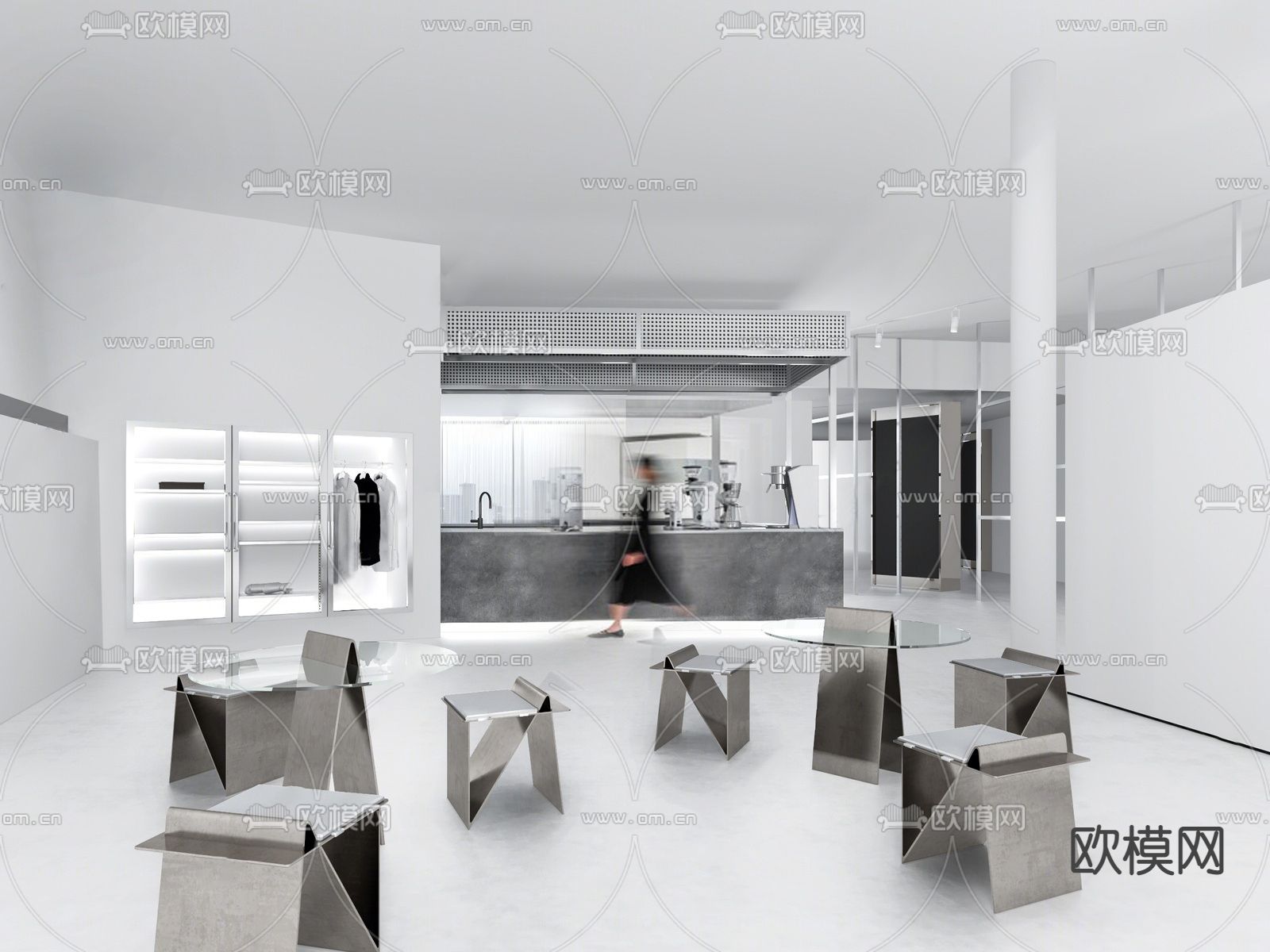 工业风买手店su模型下载（渲染图1）