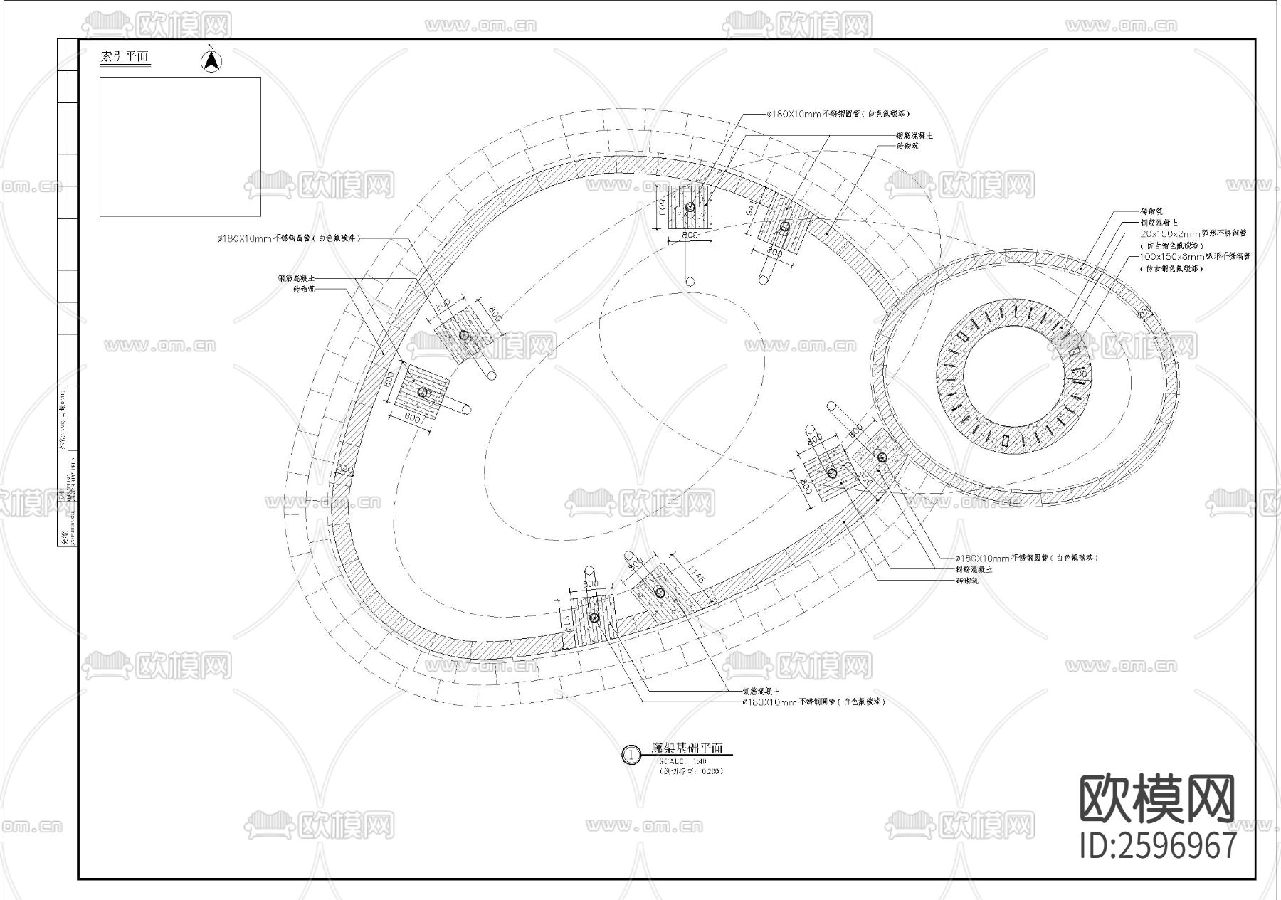 廊架细部节点大样下载（渲染图5）