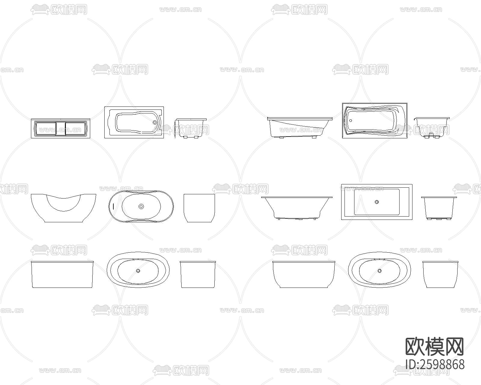 马桶洁具cad图块下载（渲染图2）