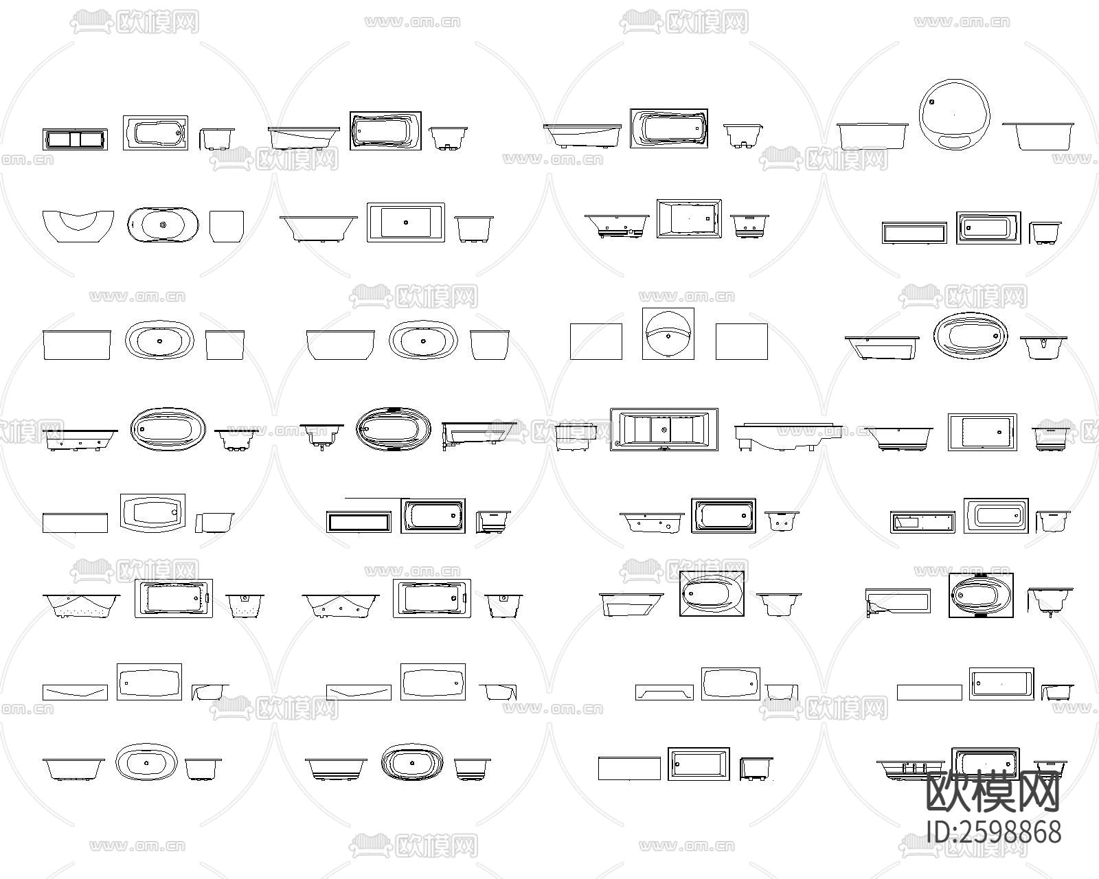 马桶洁具cad图块下载（渲染图1）
