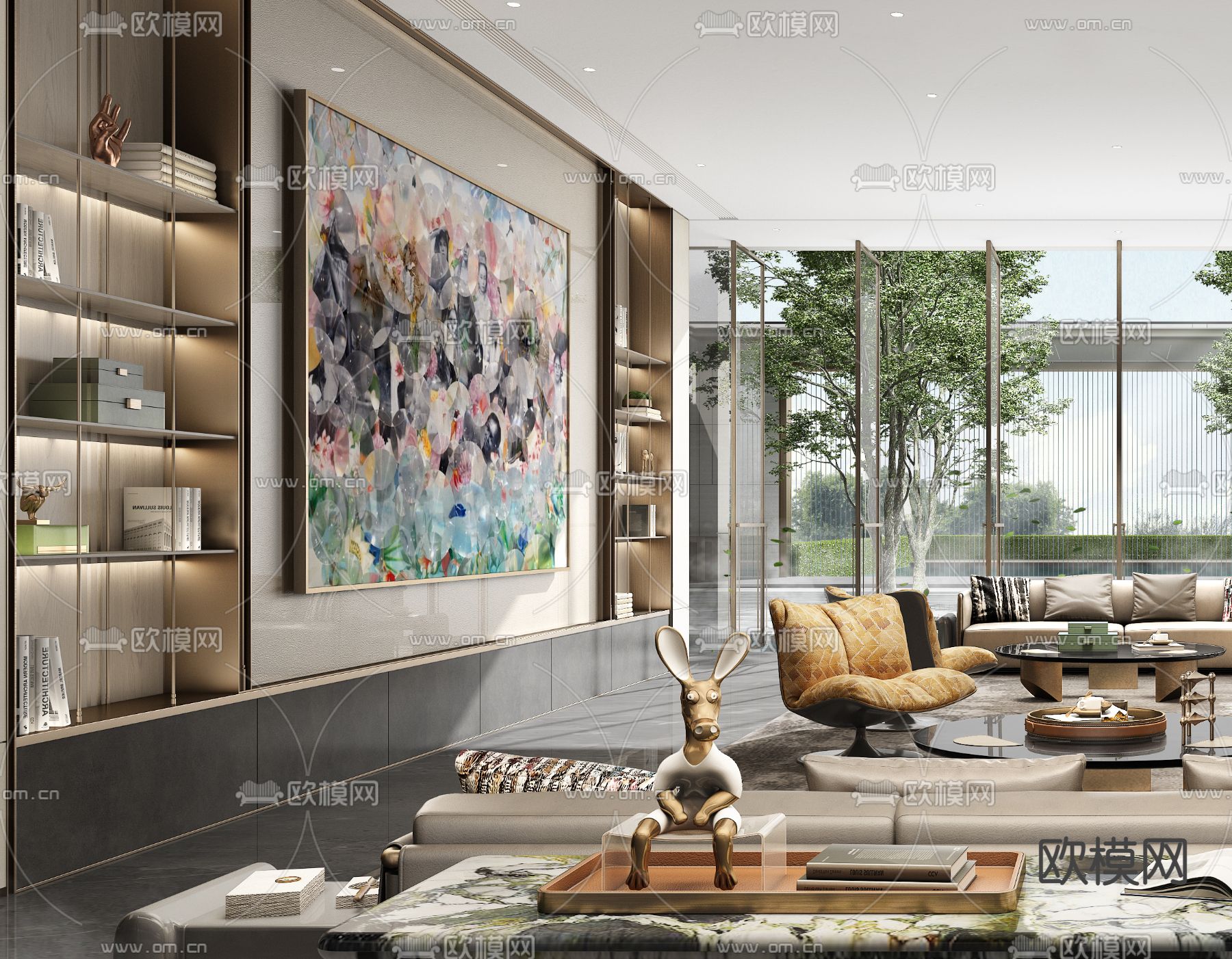 售楼处 洽谈区 休息区3d模型下载（渲染图2）