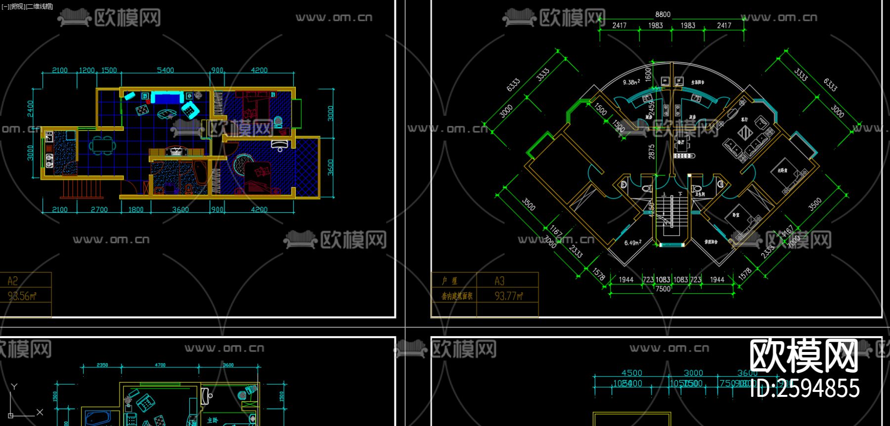 住宅CAD施工图下载（渲染图6）