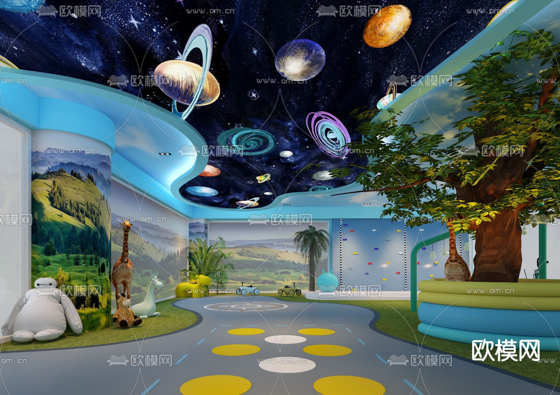 动物世界 娱乐区3d模型下载（渲染图1）