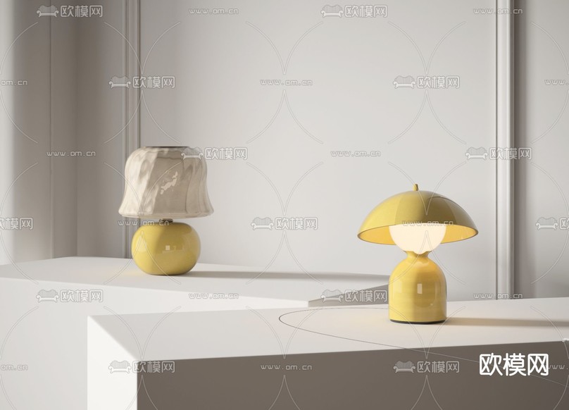 现代台灯3d模型下载