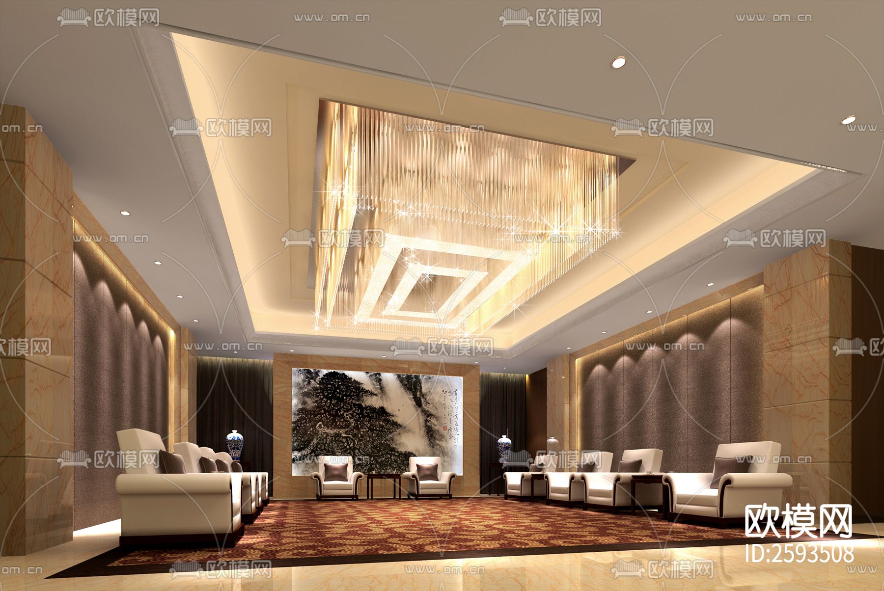 办公楼建筑及室内全套CAD施工图下载（渲染图5）