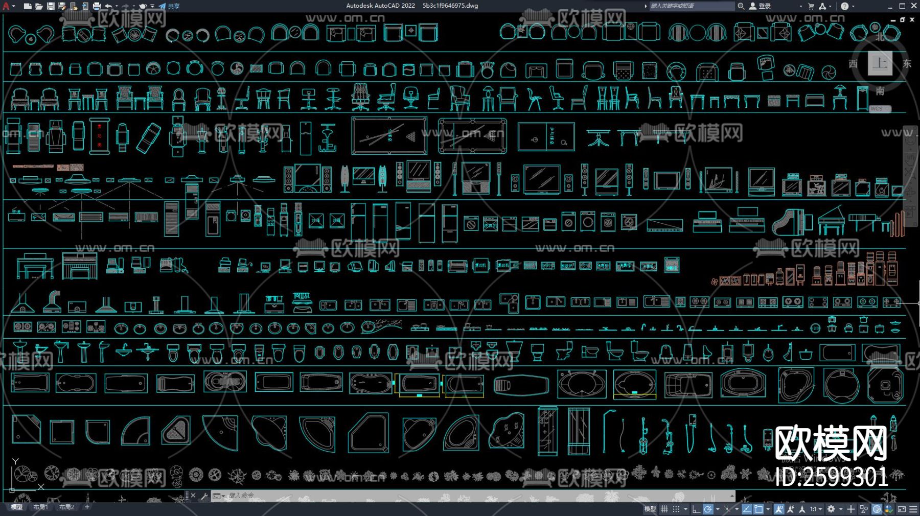 家装CAD图库下载（渲染图1）
