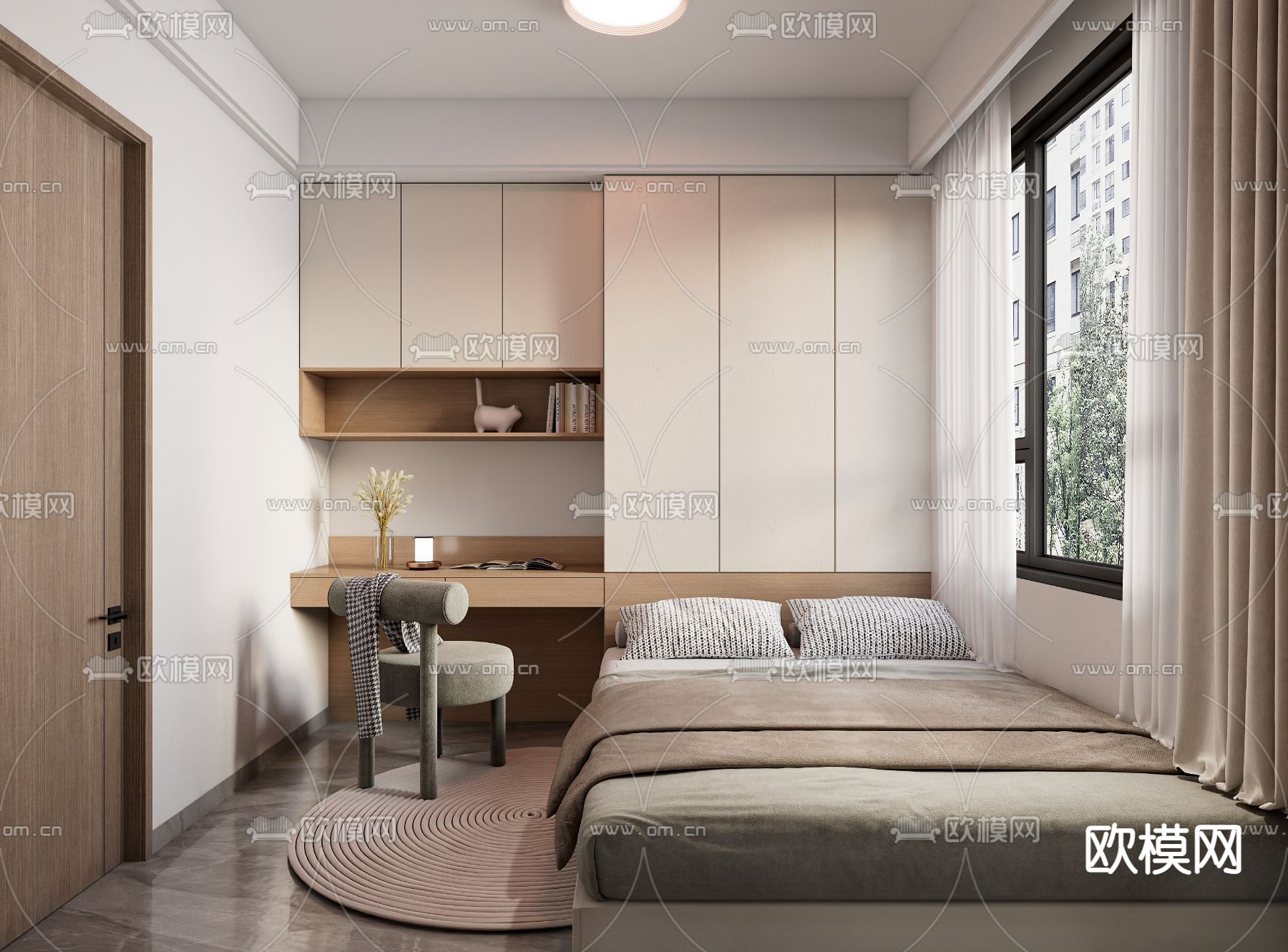 榻榻米卧室 次卧3d模型下载