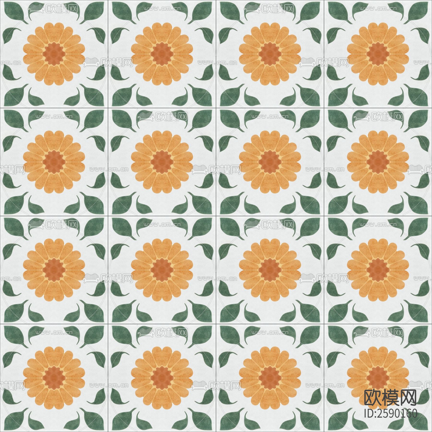 北欧小花砖拼花贴图下载