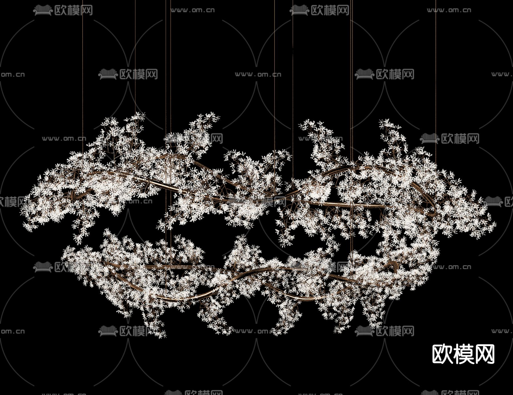 冰花吊灯 大堂吊灯 装饰吊灯3d模型下载