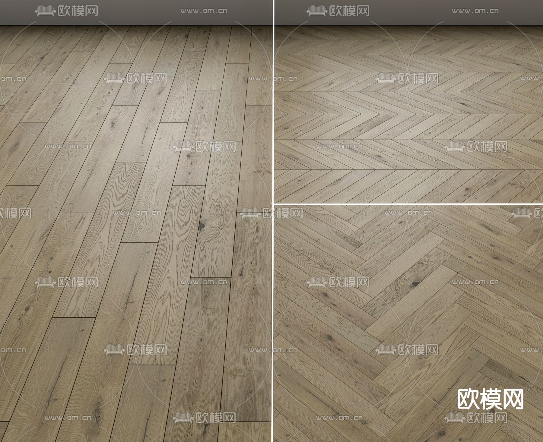 鱼骨拼木地板3d模型下载